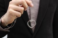 Ring & Chain - Heart Shape ( Silver )